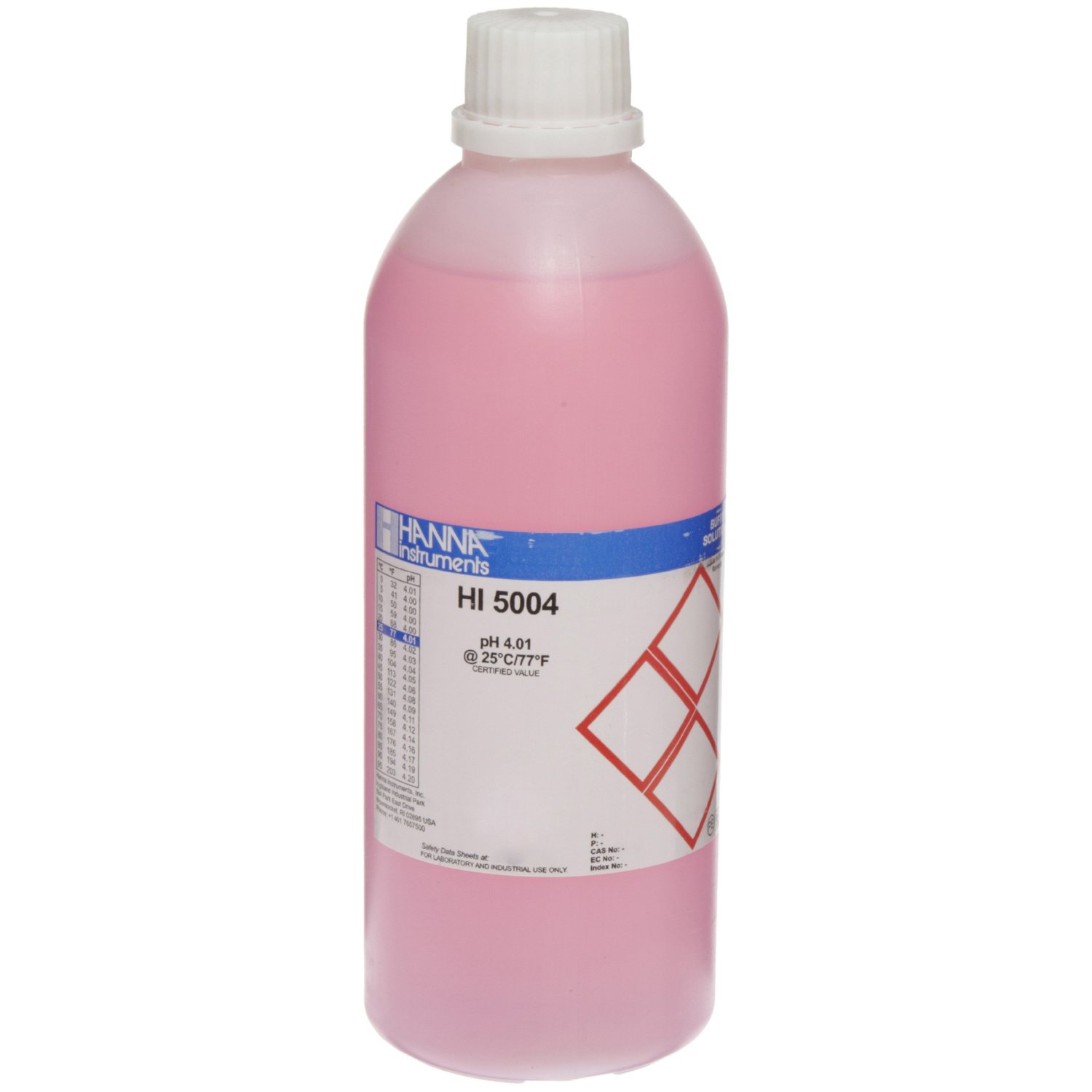 Kalibrierlösung pH 4,01; technische Qualität, 500mL-Flasche, farbkodiert