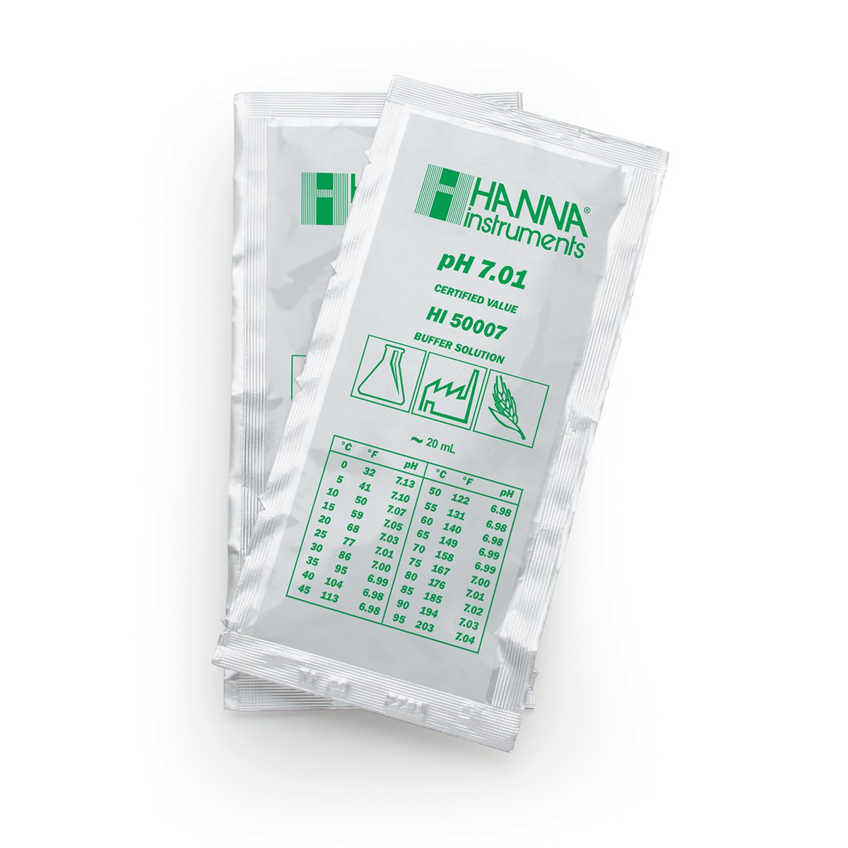 Kalibrierlösung pH 7,01; technische Qualität, 25 x 20mL-Beutel