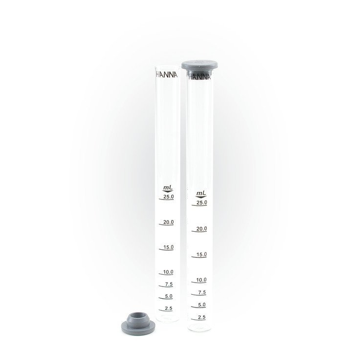 2 Messzylinder (25mL) aus Glas mit Deckel