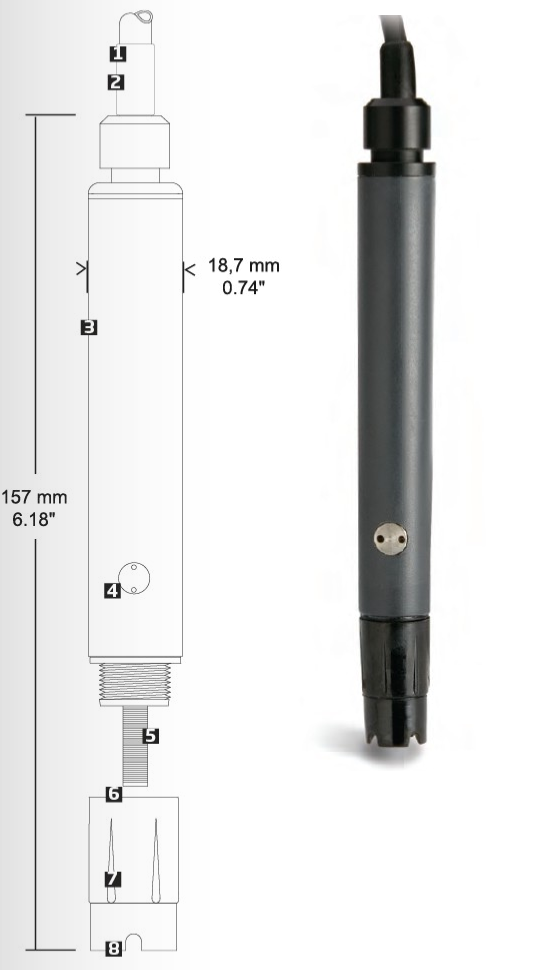 Sauerstoff-Sonde kompakt, für HI4421 + HI2400