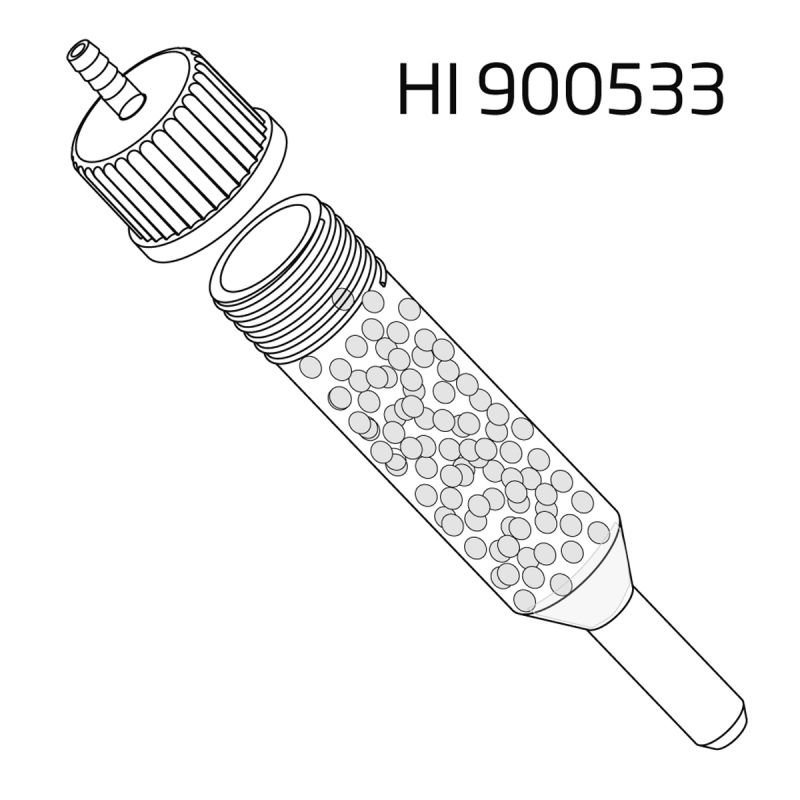 Trockenmittelkartusche für Lösemittel- oder Abfallflasche HI903