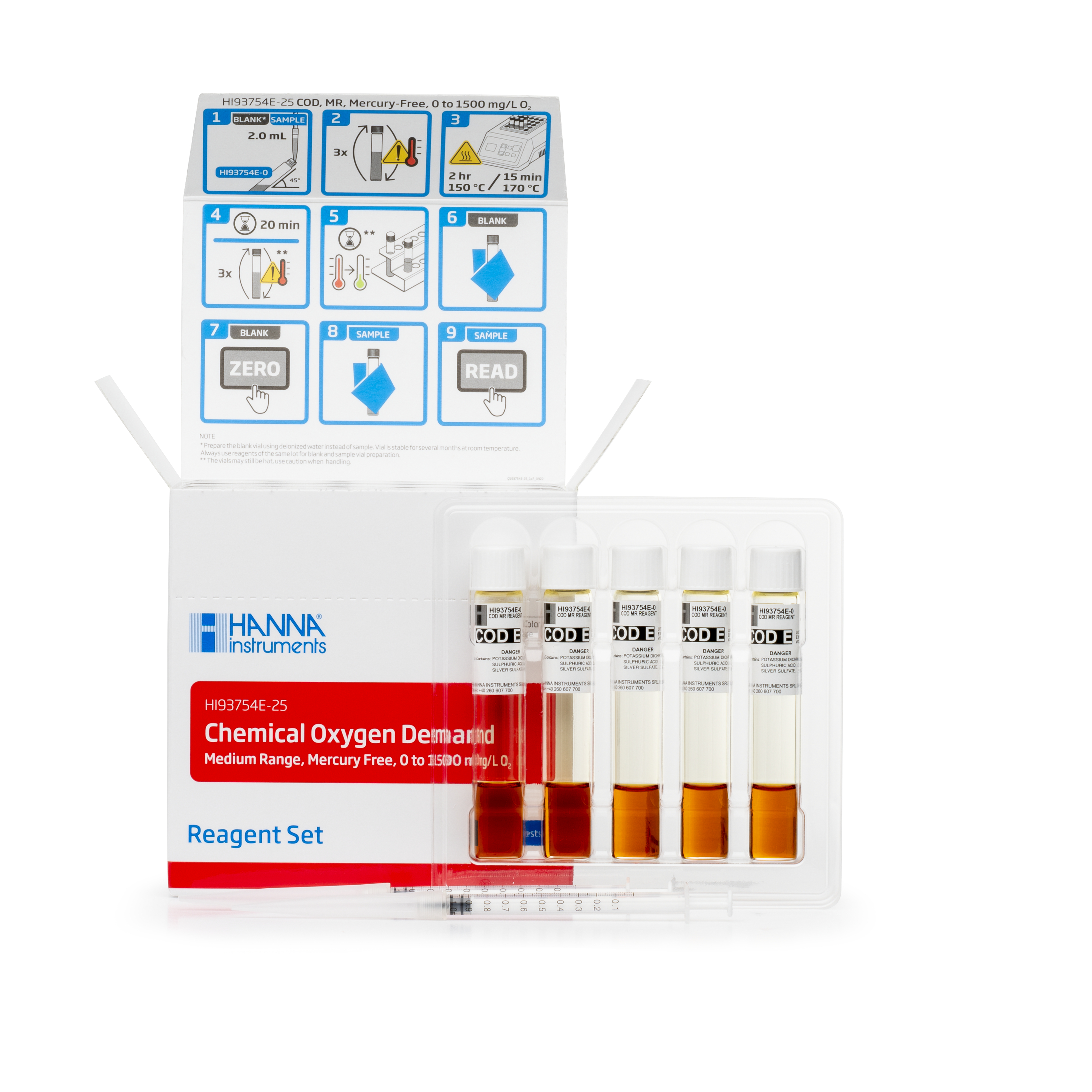 CSB-Reagenzien, mittlerer Messbereich, quecksilberfrei, 25 Stück