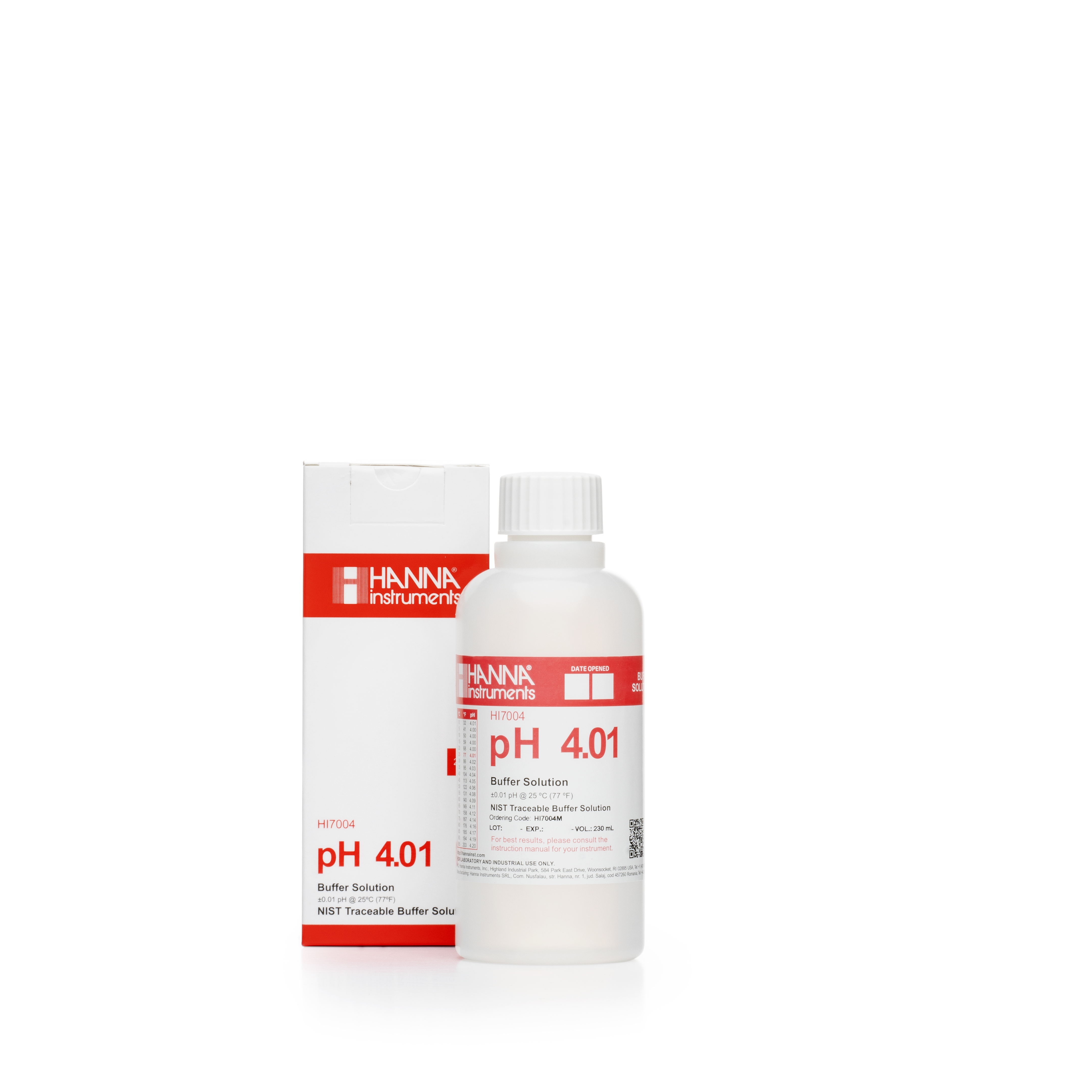 Kalibrierlösung pH 4,01; Standardqualität, mit Analysenzertifikat, 230mL-Flasche