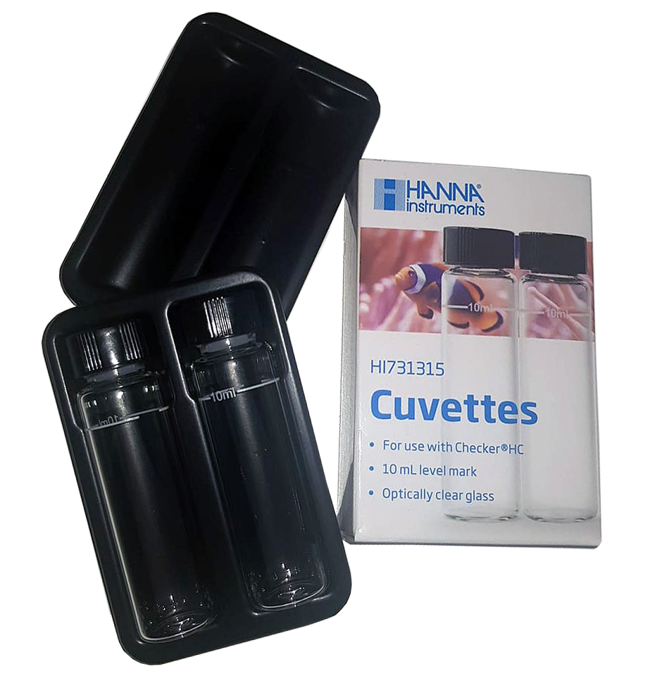 2 Messküvetten aus Glas mit Deckel und 10mL-Markierung